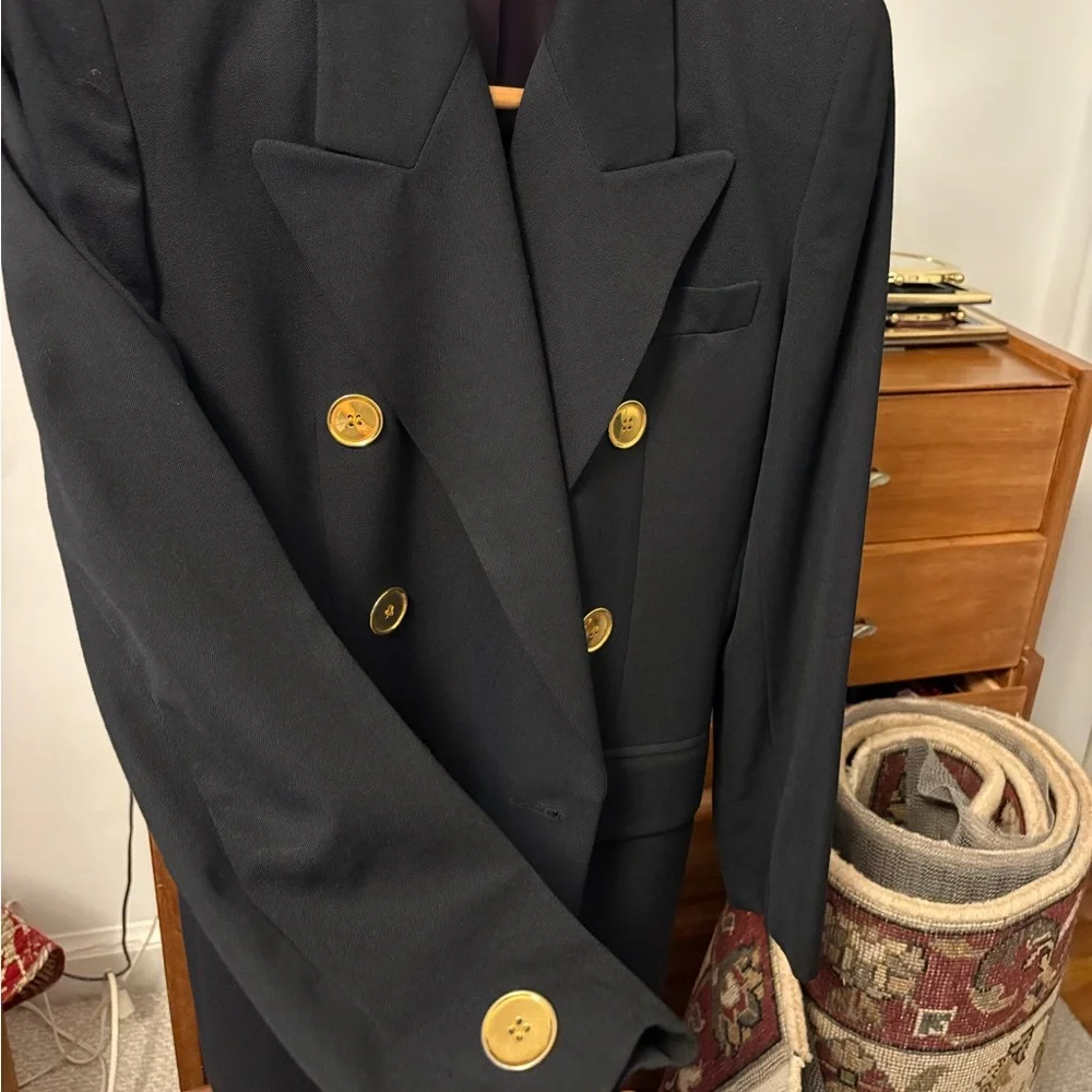 Christian Dior Black Blazer Jacket with Gold Accents